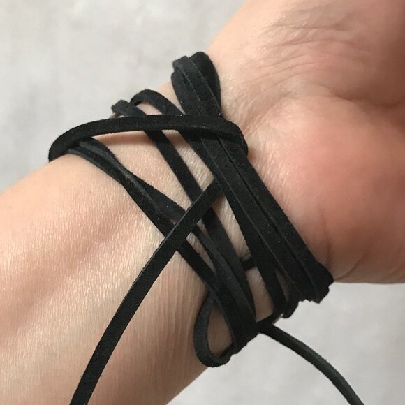 PHoenix Eagle Antique Sterling Silver Tie Wrap 925 Leather Cuff Bracelet Boho - Picture 6 of 11